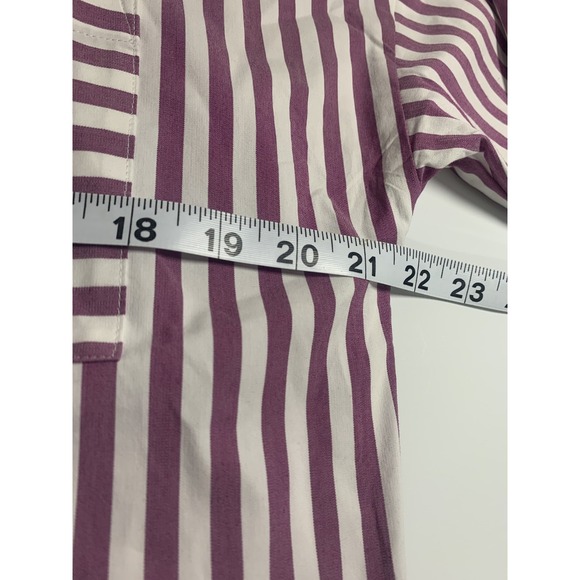 J‎ Jill Wearever Collection Size XS Button Up 3/4 Sleeve Striped Purple - Picture 6 of 10